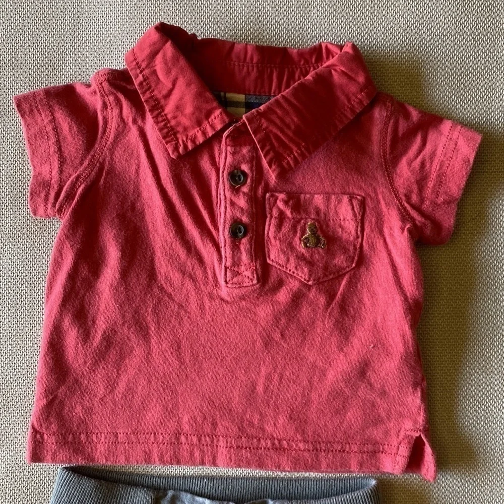 Babygap polo and linen pants size 0-3months